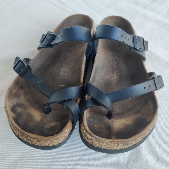 Birkenstock Shoes - BIRKENSTOCK Women's MAYARI Birko-Flor Toe Loop Sandals Size 39 8/8.5 Black Shoes